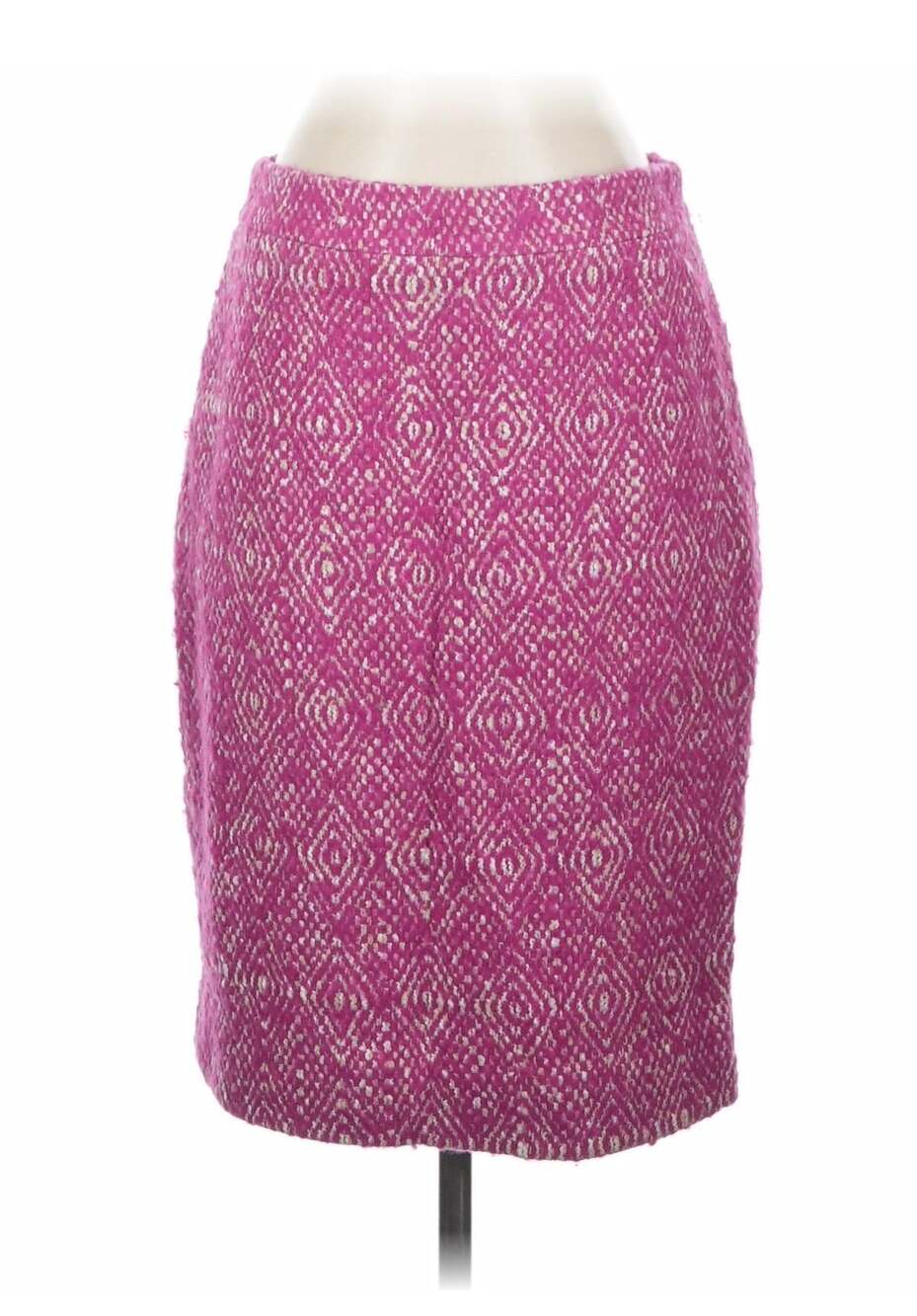 J.Crew No. 2 Pencil Skirt Pink Wool Blend Diamond Tweed Size 2 - Picture 2 of 6